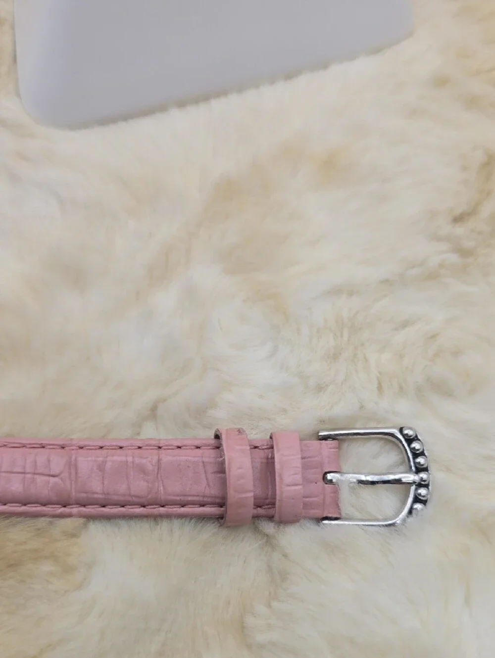 Honora Vintage Pink Leather Double Row Cultured Freshwater Pearl Buckle Bracelet